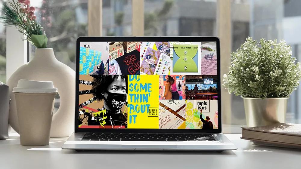 Laptop displaying Melanie Walby’s WordPress portfolio site, designed and developed by LXE Digital to showcase her award-winning creative work